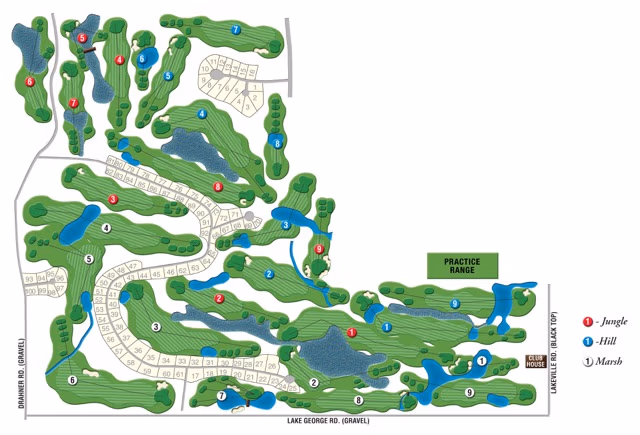 Map of the golf course