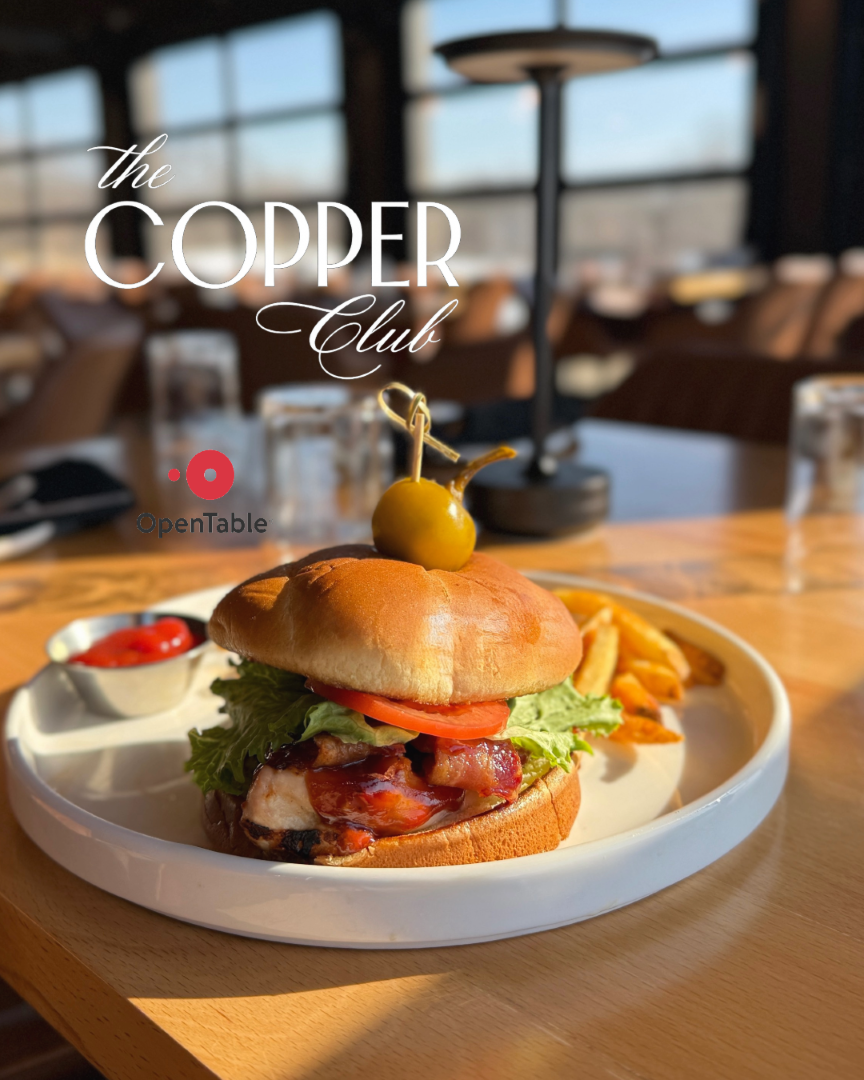 restaurant burger and sunlit views open table reservations for the copper club