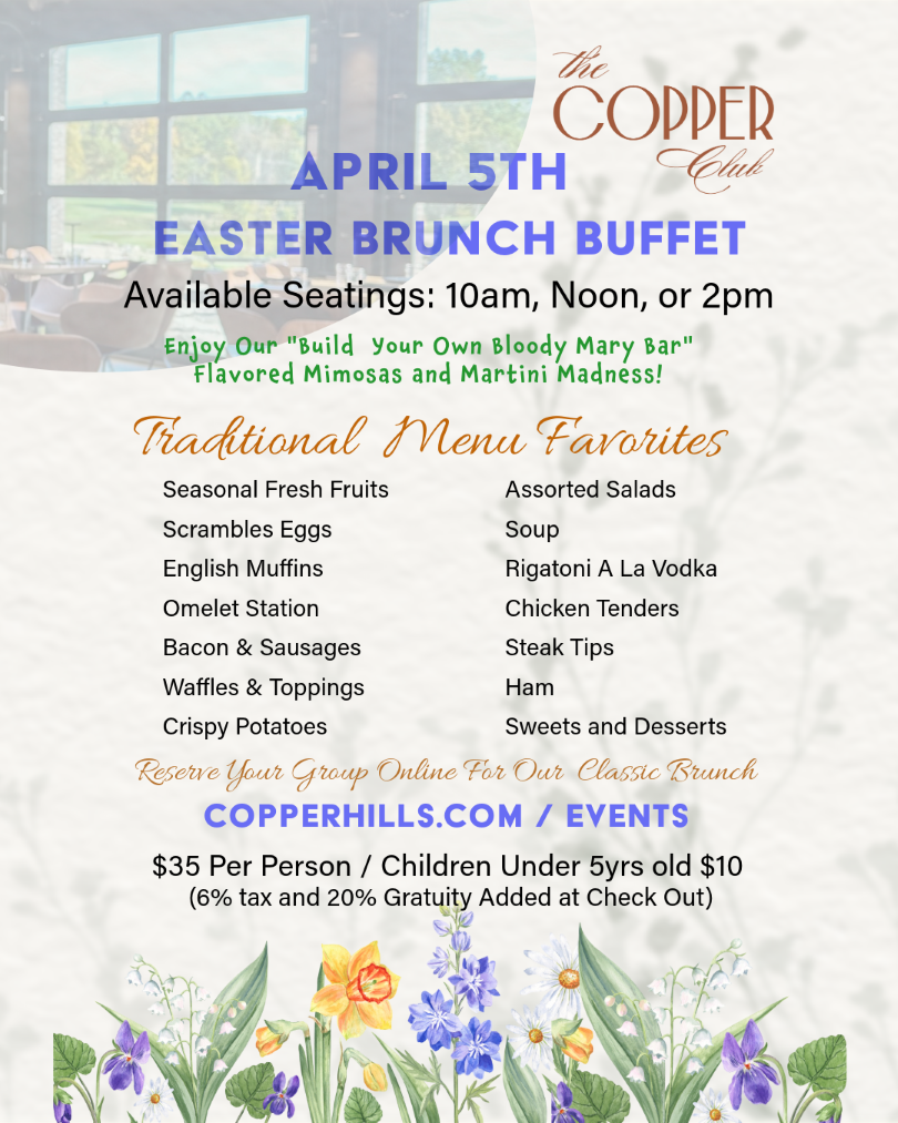 easter brunch menu copper hills april 5